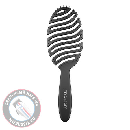 Щетка для волос распутывающая Framar Flex Brush Black гибкая Черная 30300