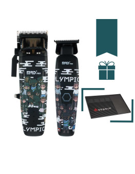 Набор для стрижки волос Машинка и Триммер MRD PRO Smart Brain 90-4 LE черный + магнитный коврик Dewal Pro MK-01 в подарок