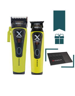 Набор для стрижки волос Машинка и Триммер MRD PRO Vector X-Pro салатовый + магнитный коврик Dewal Pro MK-01 в подарок