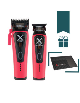 Набор для стрижки волос Машинка и Триммер MRD PRO Vector X-Pro розовый + магнитный коврик Dewal Pro MK-01 в подарок