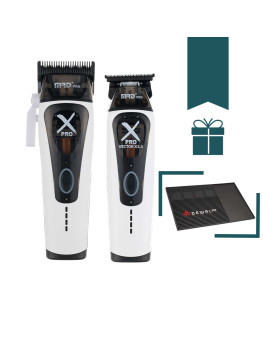 Набор для стрижки волос Машинка и Триммер MRD PRO Vector X-Pro белый + магнитный коврик Dewal Pro MK-01 в подарок