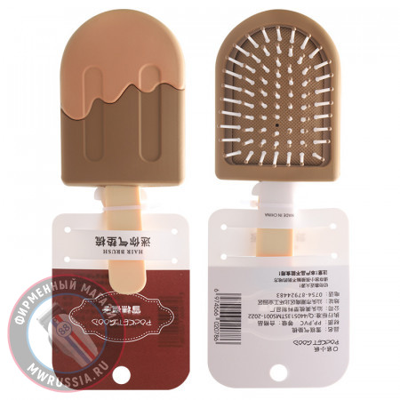 Расческа для волос детская Ice Cream Brush бежевый-коричневый ICB5