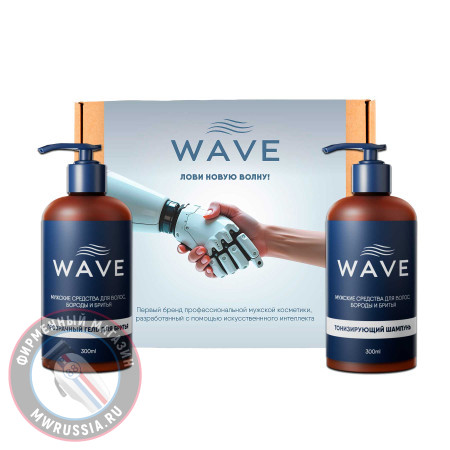 Подарочный набор для бритья и ухода за волосами Wave шампунь + гель для бритья W101